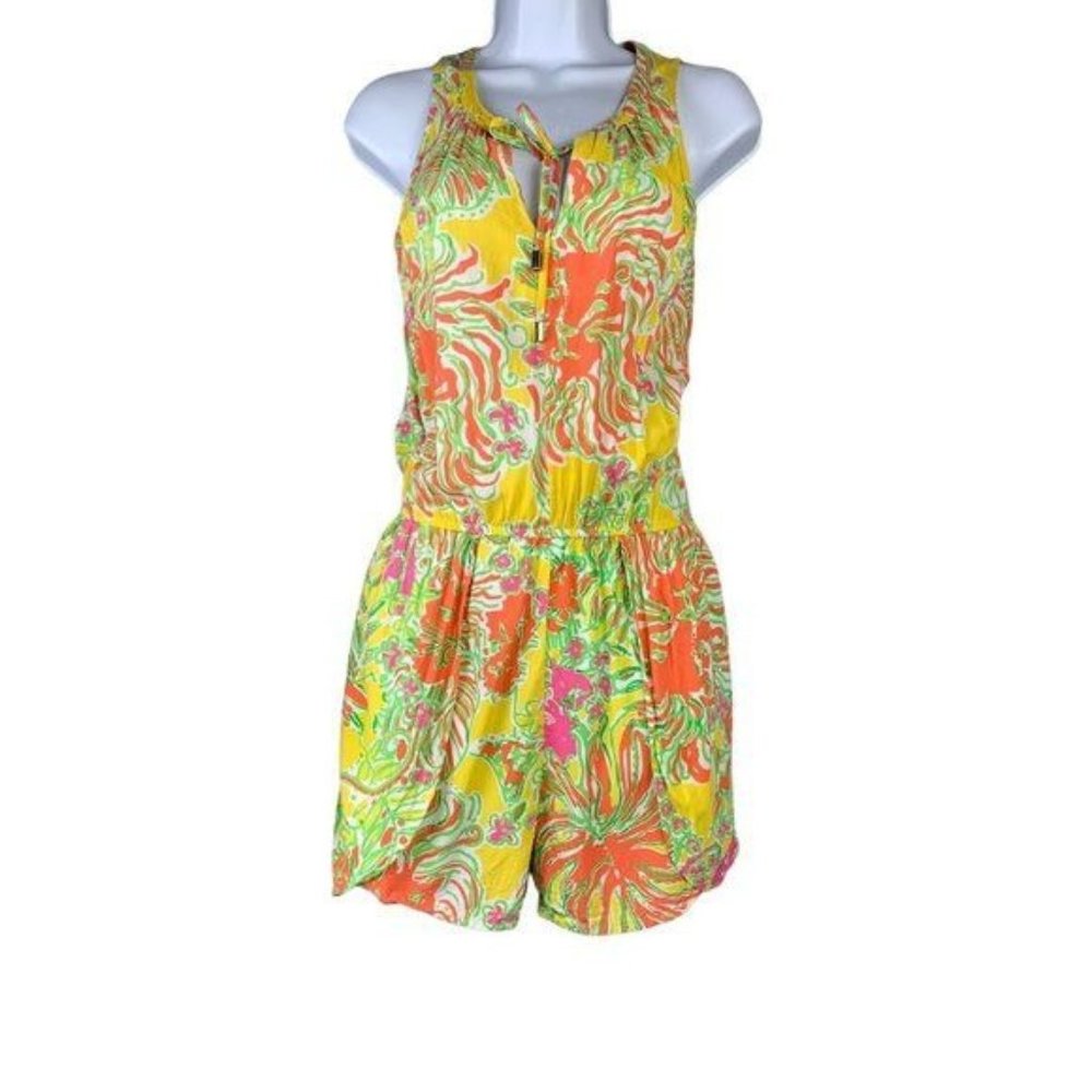 Lilly Pulitzer For Target Yellow Floral Romper Size XS